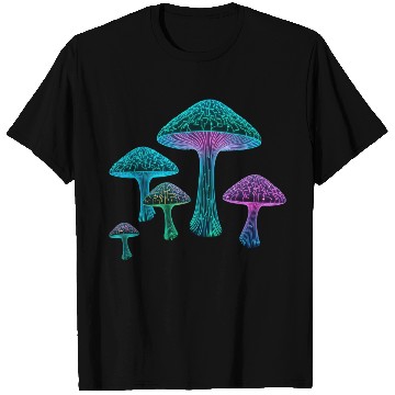 Discover Psychedelic Neon Fungi Glow T Shirts
