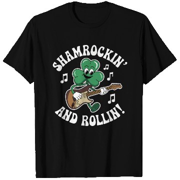 Discover Shamrockin' and Rollin' St. Patrick's Rock & Roll T Shirts