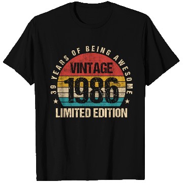 Discover Vintage 1986 Limited Edition 39th Birthday Gift T Shirts