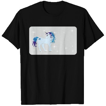 Discover Fantasy unicorn - grey blue- design for kids T Shirts
