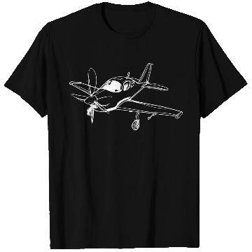 Discover Propeller Aircraft Line Art T Shirts