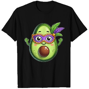 Discover Mardi Gras Avocado Sweet Vegetarian Cartoon T Shirts