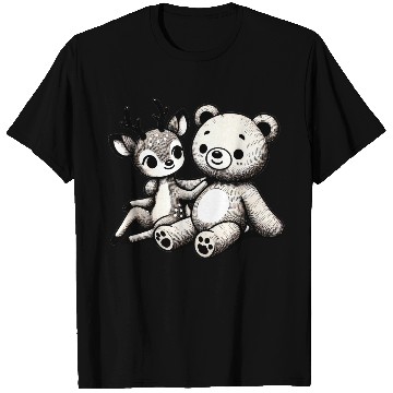 Discover Chibi Deer & Bear - Forest Harmony by TSQ T Shirts
