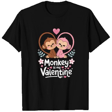 Discover Monkey is my valentine T Shirts