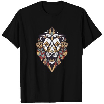 Discover "Cosmic Geometric Lion T Shirts: Majestic Celestial