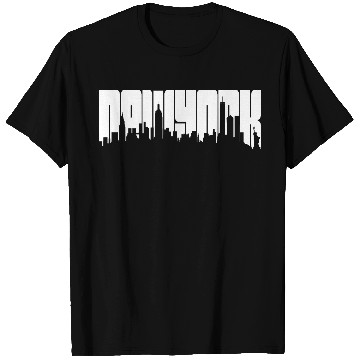 Discover New York Skyline Typography T Shirts