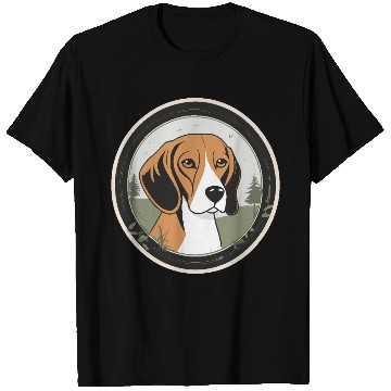 Discover Calm Beagle in Nature's Embrace T Shirts