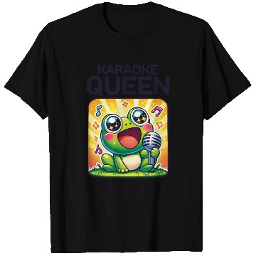 Discover Funny Karaoke Queen Cute Singing Frog Love to Sing T Shirts