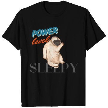 Discover Sleepy Pug Dog black prints T Shirts