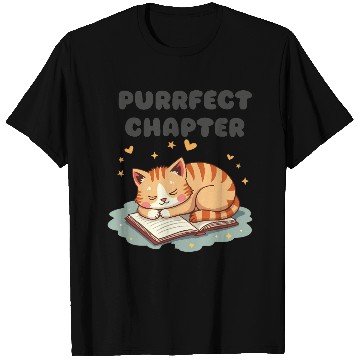 Discover Purrfect Chapter - Cat and Book Lover Design T Shirts