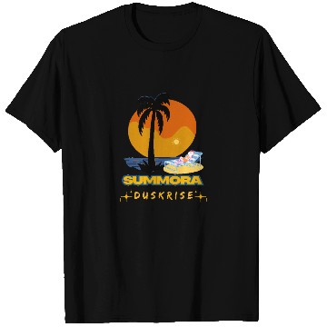 Discover Summora Duskrise - Relaxing Tropical Vibes Design T Shirts
