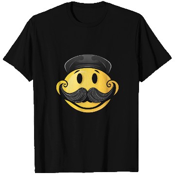 Discover Happy face with mustache T Shirts