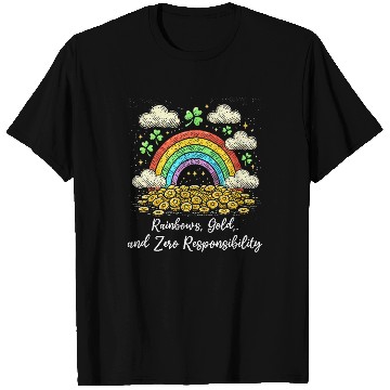 Discover Lucky Rainbow and Gold Design T Shirts
