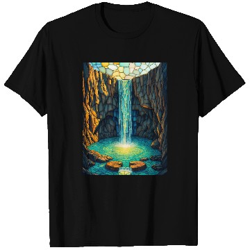 Discover Celestial Waterfall Sanctuary T Shirts