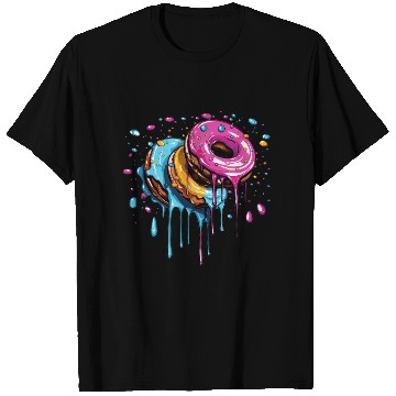 Discover drippy flying donuts graphic design T Shirts