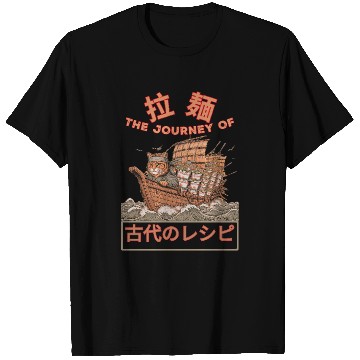 Discover Samurai Cat with ramen T Shirts