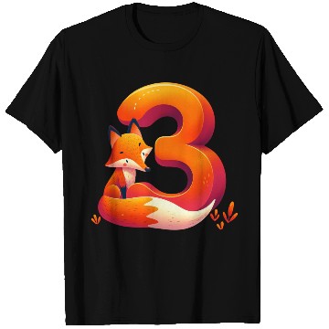 Discover Creative Fox and Number 3 Kids Design T Shirts