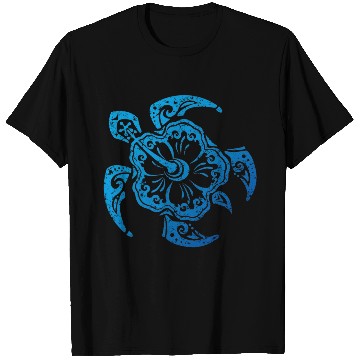 Discover Hibiscus Turtle Hawaiian Distressed Graphic T Shirts