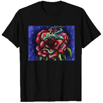 Discover Dragon Sleeping On Rose T Shirts