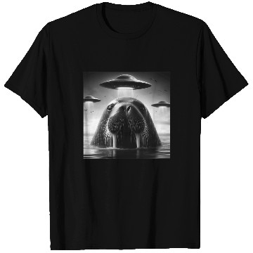 Discover Walrus Sea lion Funny Graphic Selfie with UFOs Wei T Shirts