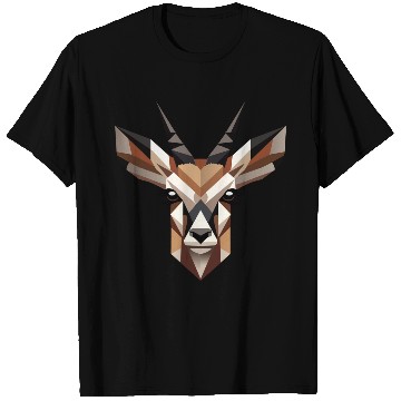 Discover Geometric Antelope Head - Elegance and Wilderness T Shirts