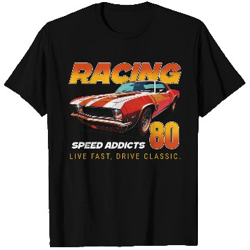 Discover Racing Classic Car Graphic T Shirts, Retro Muscle Car