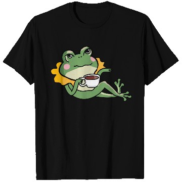 Discover Relaxing Green Frog coffee Lover T Shirts - Unique
