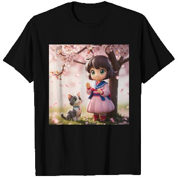 Discover An anime character with a cute cat T Shirts