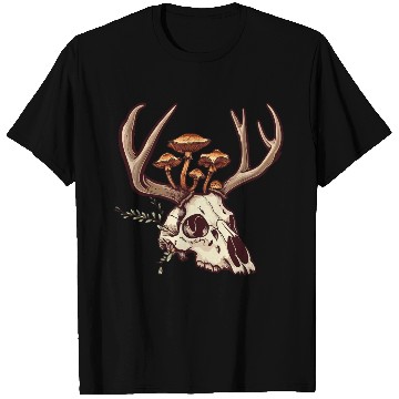 Discover Skull Mushrooms Natural Motif T Shirts