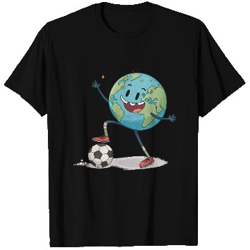 Discover Planet Earth playing soccer T Shirts
