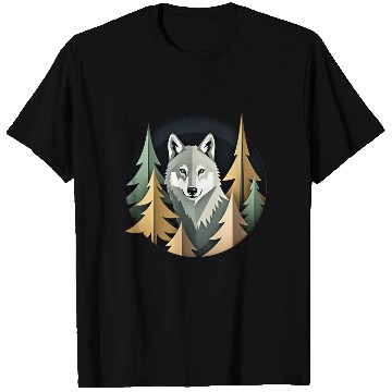 Discover Wolf and Nature Geometric Pattern T Shirts