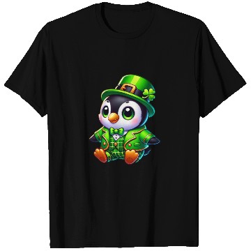 Discover Cute St. Patrick's Day Penguin Cartoon T Shirts
