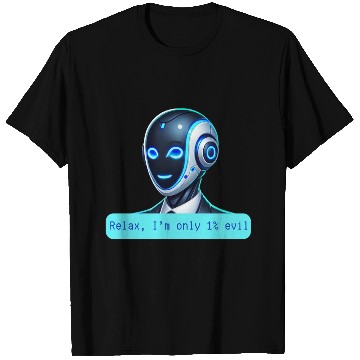Discover Relax I'm Only 1% Evil Funny AI Robot Design T Shirts