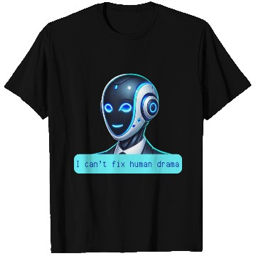Discover I Can't Fix Human Drama Funny AI Robot Design T Shirts