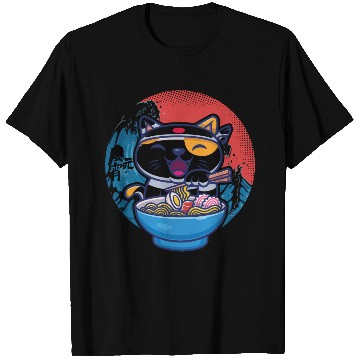 Discover Japanese cat ramen T Shirts