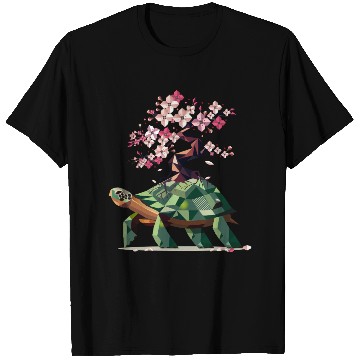 Discover Turtle with blooming cherry blossom bonsai T Shirts