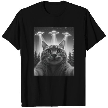 Discover UFO Funny Cat T Shirts