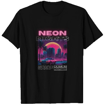 Discover Neon Nights - Synthwave City Retro T Shirts