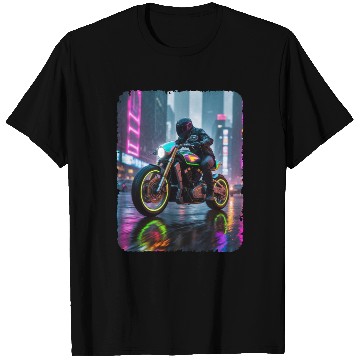 Discover Motorcycle cyberpunk in city T Shirts