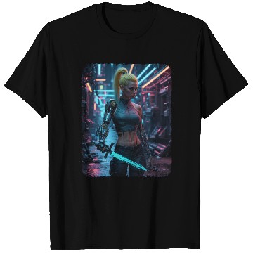 Discover Cyberpunk women Warrior T Shirts