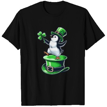Discover St. Patrick's Day Penguin top hat dancing clover T Shirts