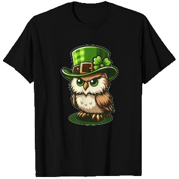 Discover Cute St. Patrick's Day Owl with Top Hat T Shirts