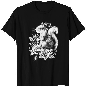 Discover Squirrel Aesthetics Rose Flowers Chipmunk T Shirts