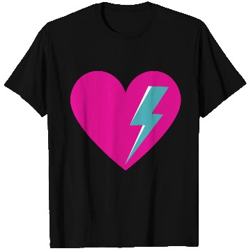 Discover Heart with Lightning Bolt T Shirts