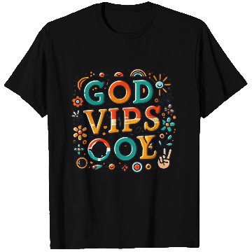 Discover Retro God Vibes Only Positive Energy Design T Shirts