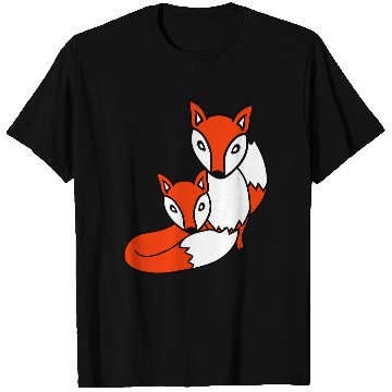 Discover 2 Foxes Friends Red Fox Two Wild Animals Team Crew T Shirts