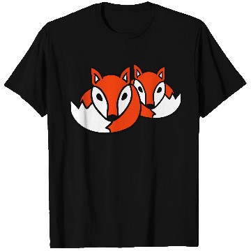 Discover 2 Foxes Friends Red Fox Two Wild Animals Team Crew T Shirts