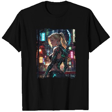 Discover Cyberpunk Women Warrior Anime T Shirts