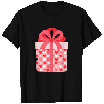 Discover Hearts Gift Box Pattern Design T Shirts