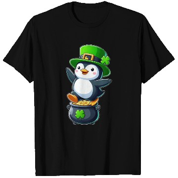 Discover St. Patrick's Day penguin top hat clover T Shirts